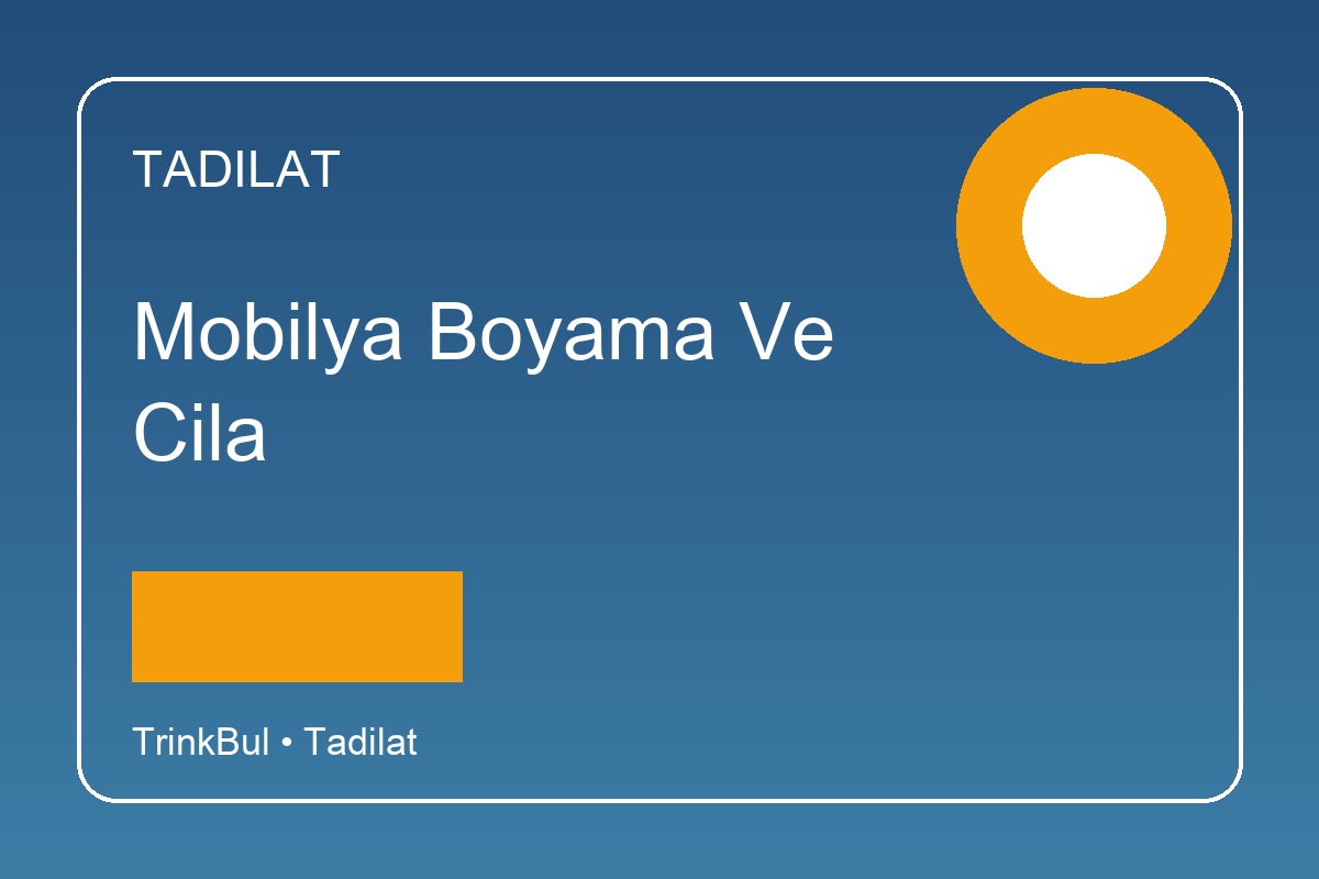 Mobilya Boyama ve Cila